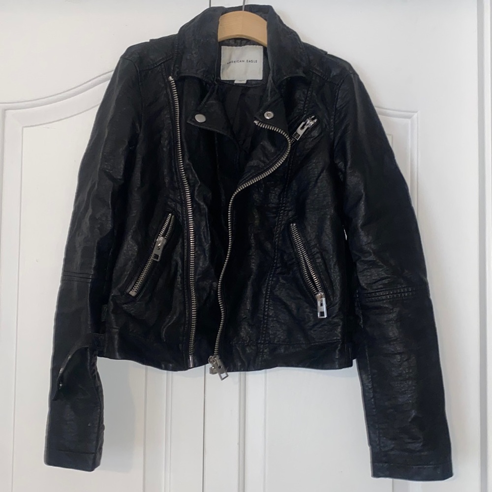 Like new! American Eagle AE Moto Leather jacket faux leather jacket